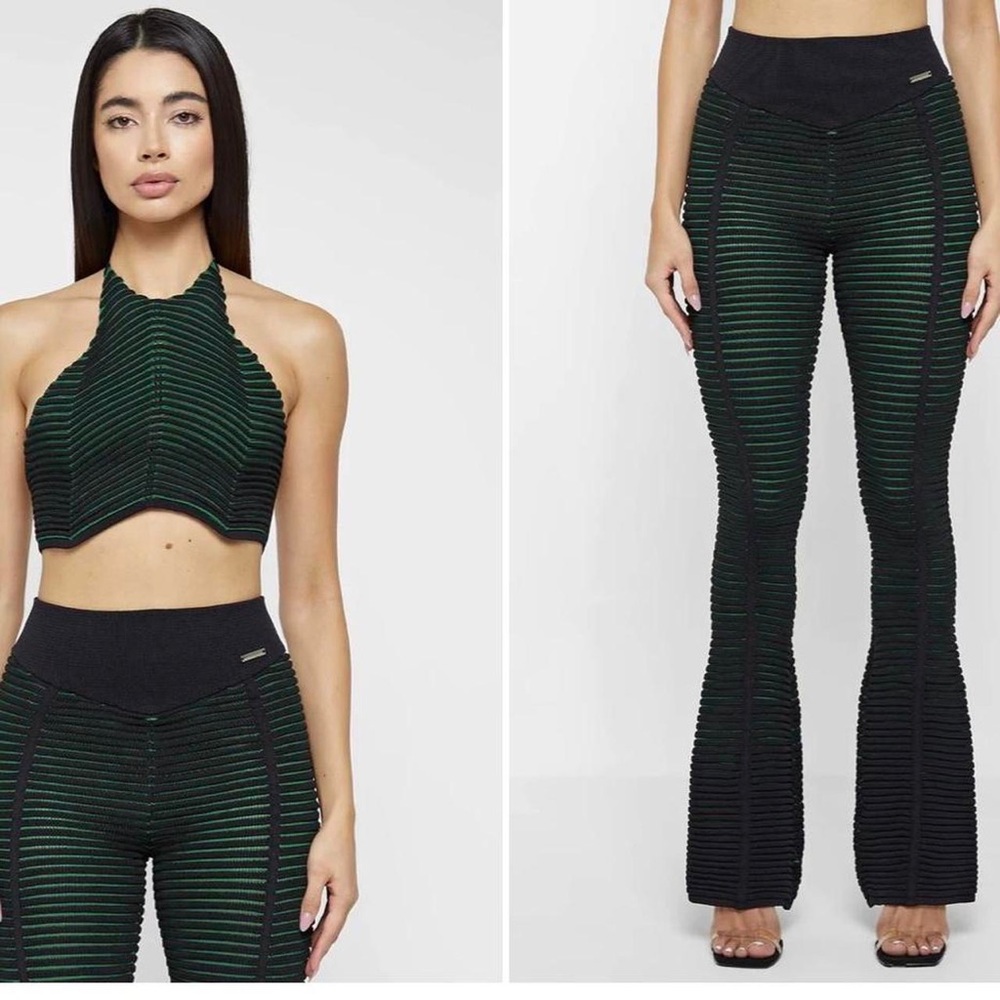 Contour trouser and top set in green. Maniere De Voir.